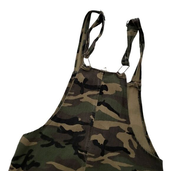 EE some Womens Pinafore Camouflage Denim Overalls Dress Size L - Picture 4 of 11